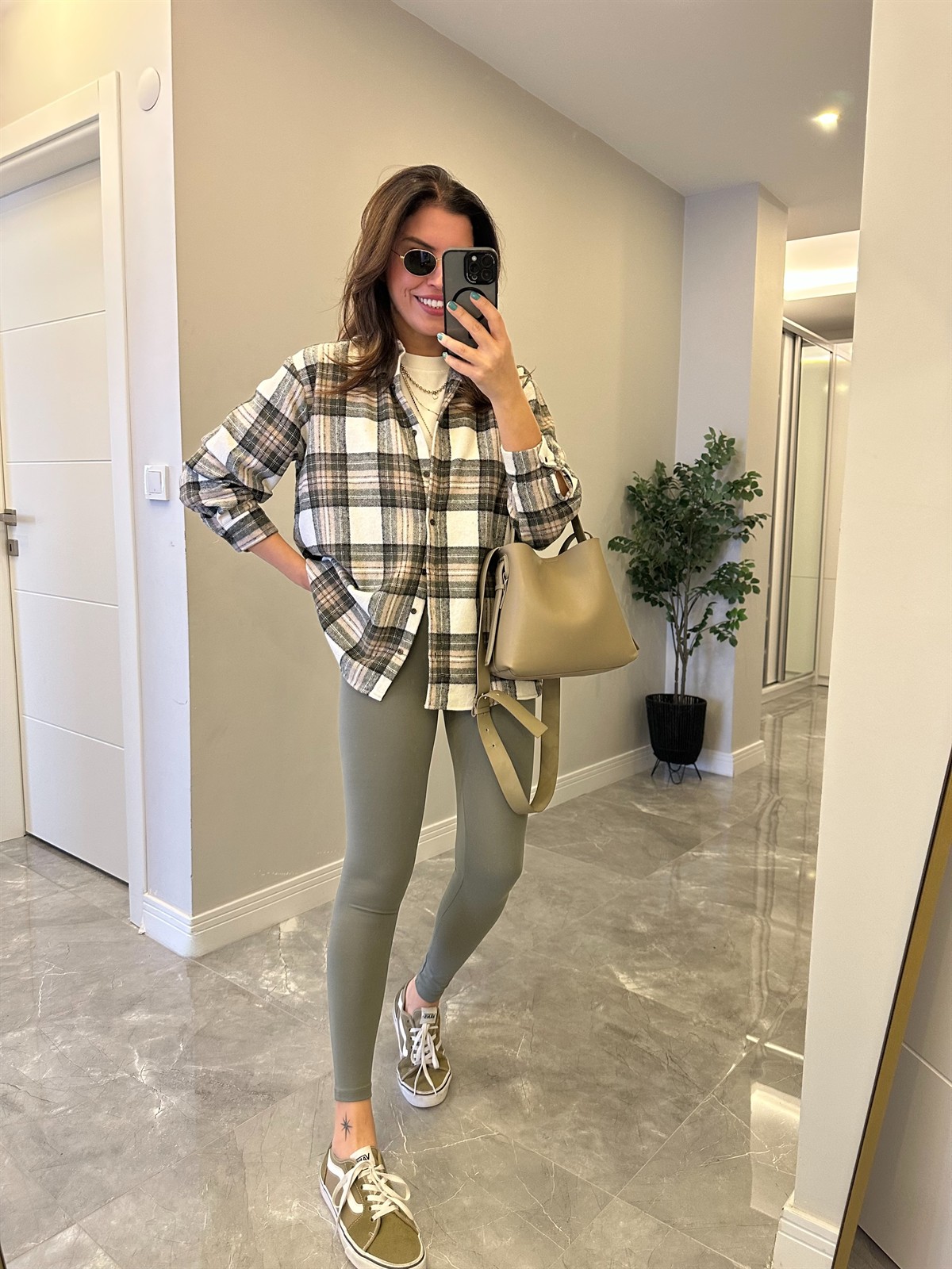 Orijinal Marka Toparlayıcı Tayt - Haki