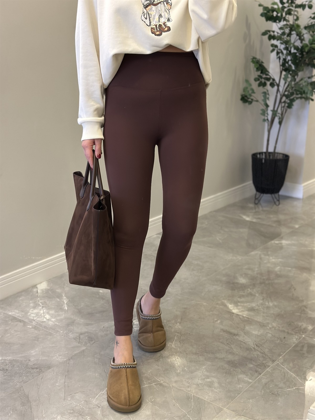 Orijinal Marka Toparlayıcı Tayt - Kahve