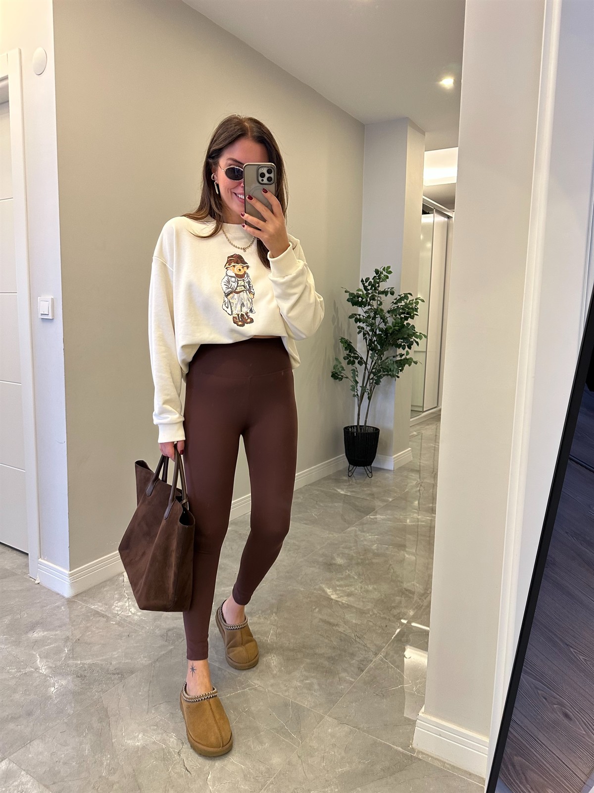 Orijinal Marka Toparlayıcı Tayt - Kahve