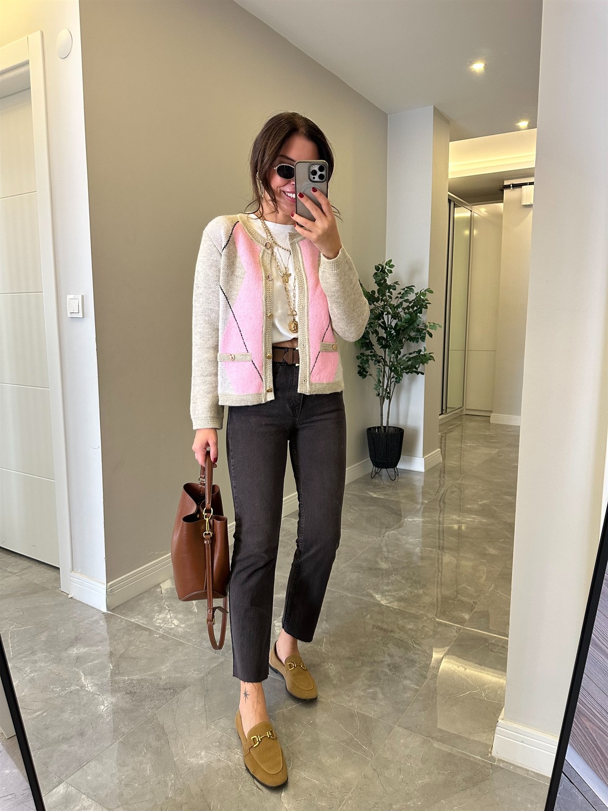 Orijinal Marka Yıkamalı Kesik Paça Jean - Kahverengi