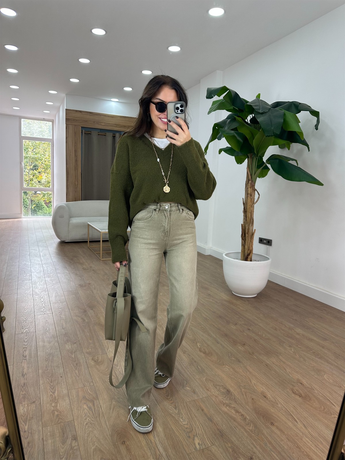 Orijinal Marka Yıkamalı Straight Jean - Bej