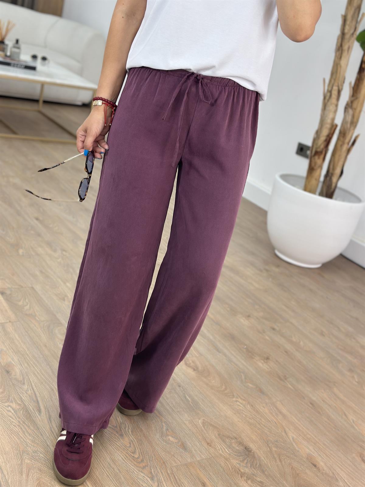 Orjinal Marka Beli Lastikli Pantolon - Bordo