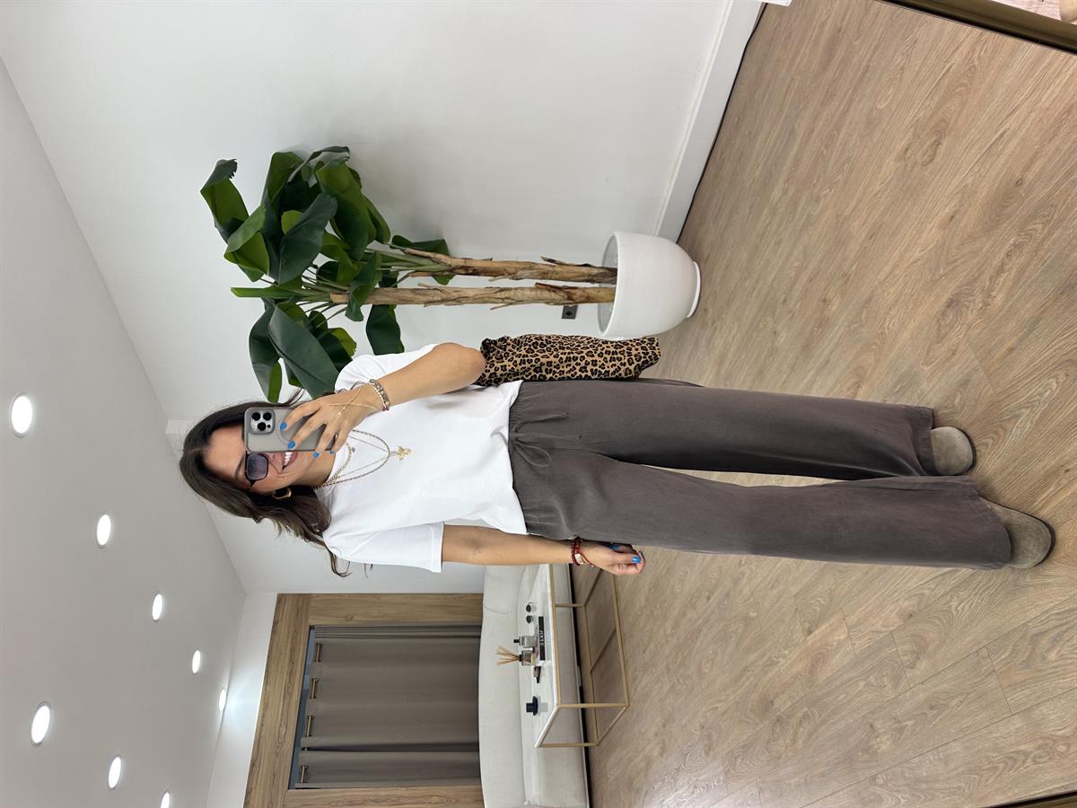 Orjinal Marka Beli Lastikli Pantolon - Kahverengi