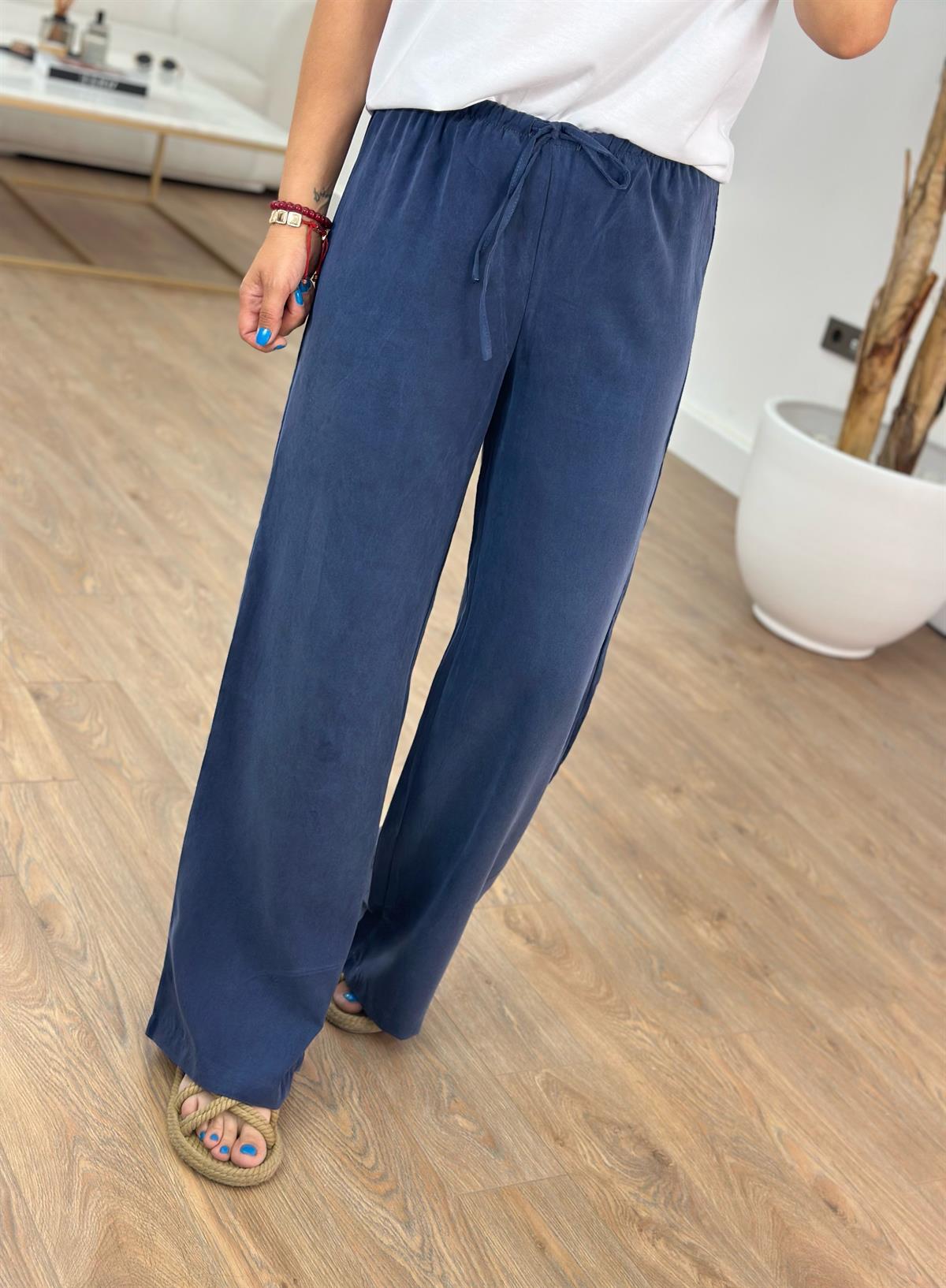 Orjinal Marka Beli Lastikli Pantolon - Lacivert