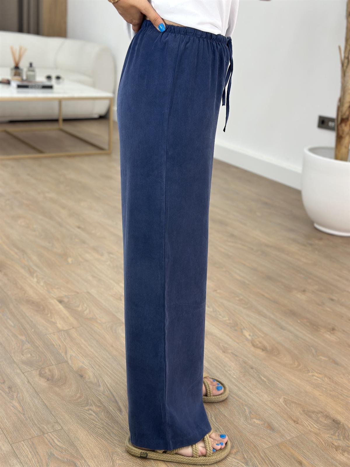 Orjinal Marka Beli Lastikli Pantolon - Lacivert