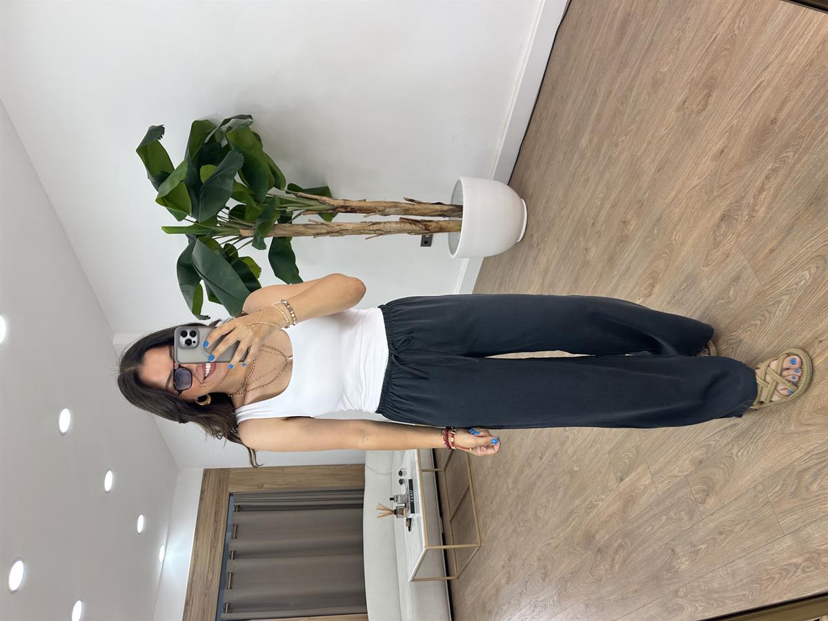 Orjinal Marka Beli Lastikli Pantolon - Antrasit