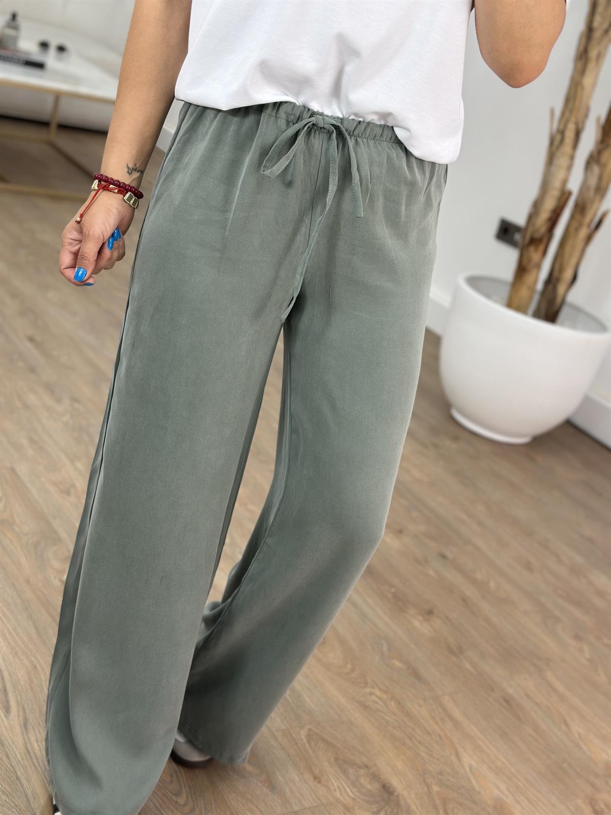 Orjinal Marka Beli Lastikli Pantolon - Yeşil