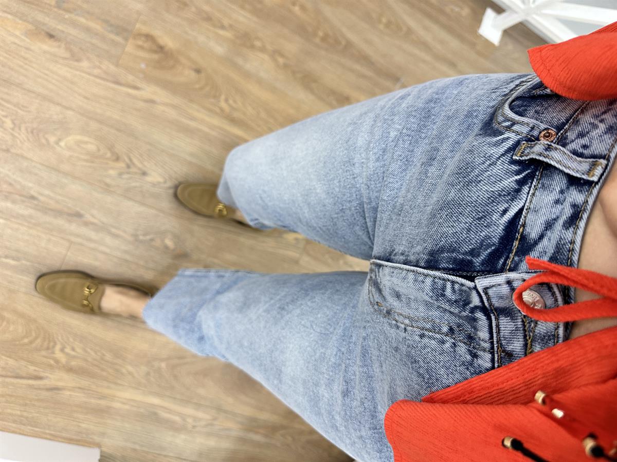 Orjinal Marka Boyfit Jean-Buz mavisi