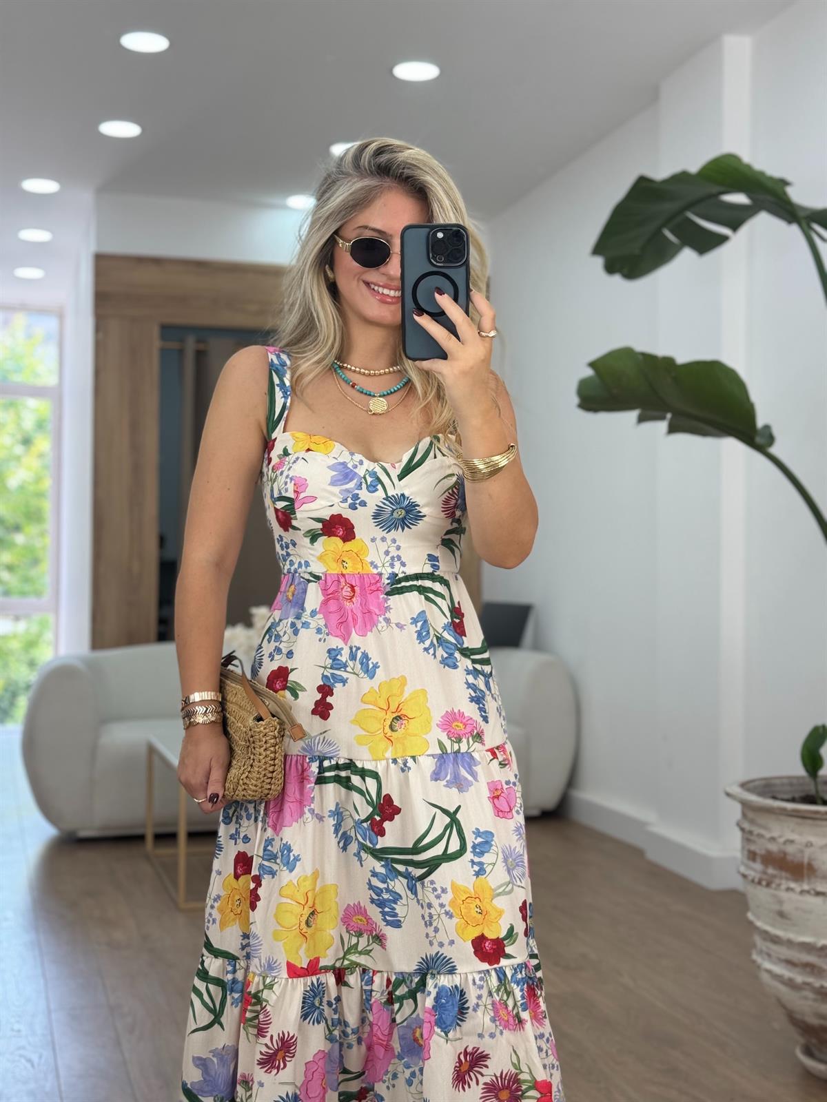 Orjinal Marka Çiçek Desen Poplin Elbise