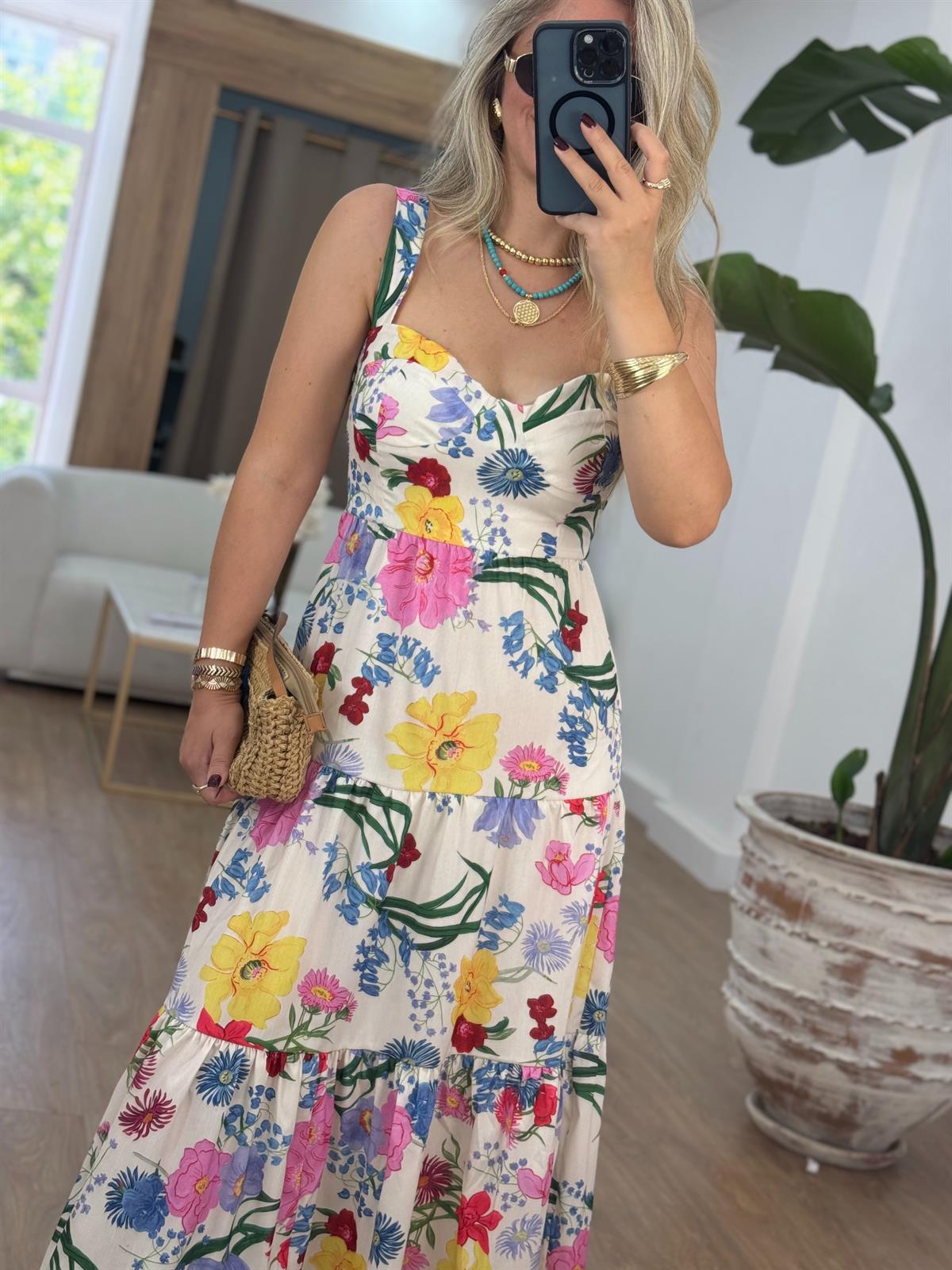 Orjinal Marka Çiçek Desen Poplin Elbise