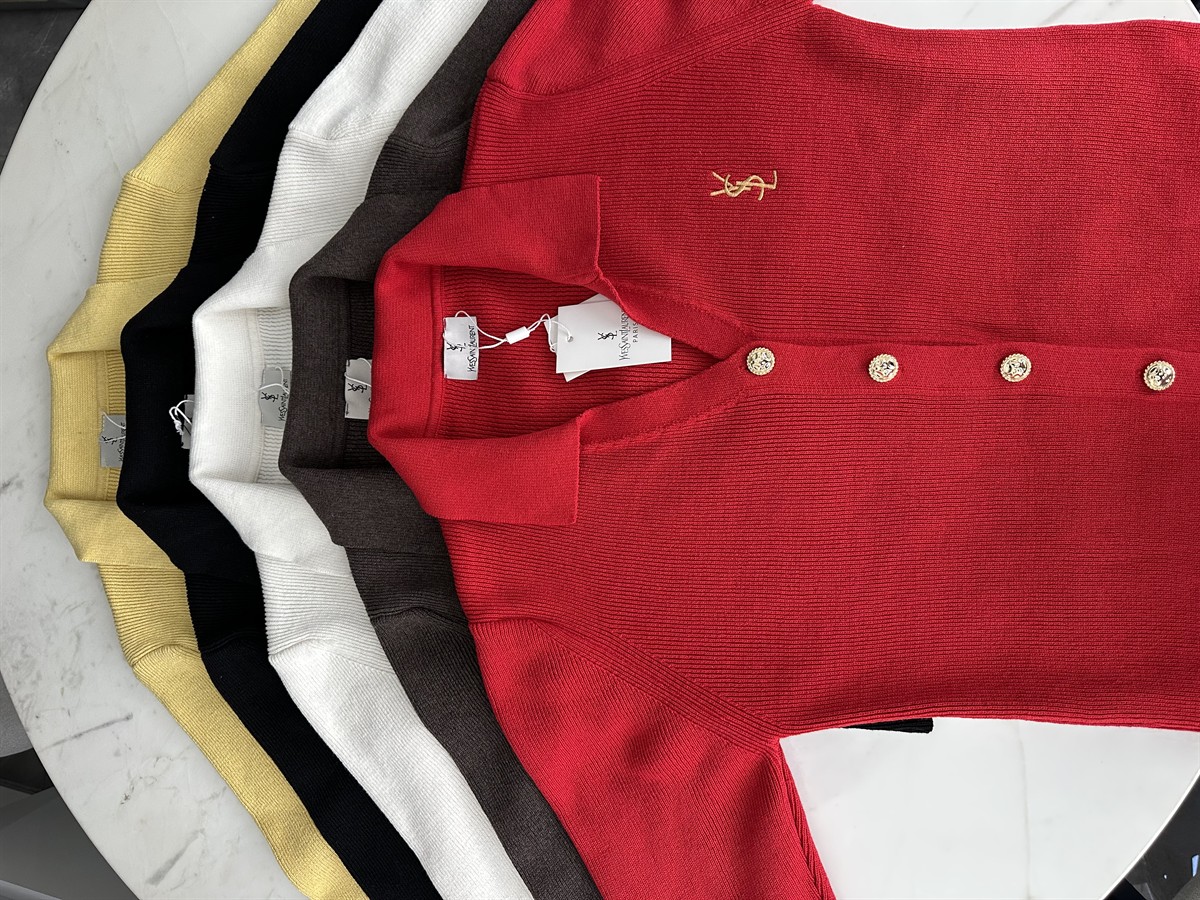 Orjinal Marka Gold Düğmeli Premium Hırka - Kırmızı