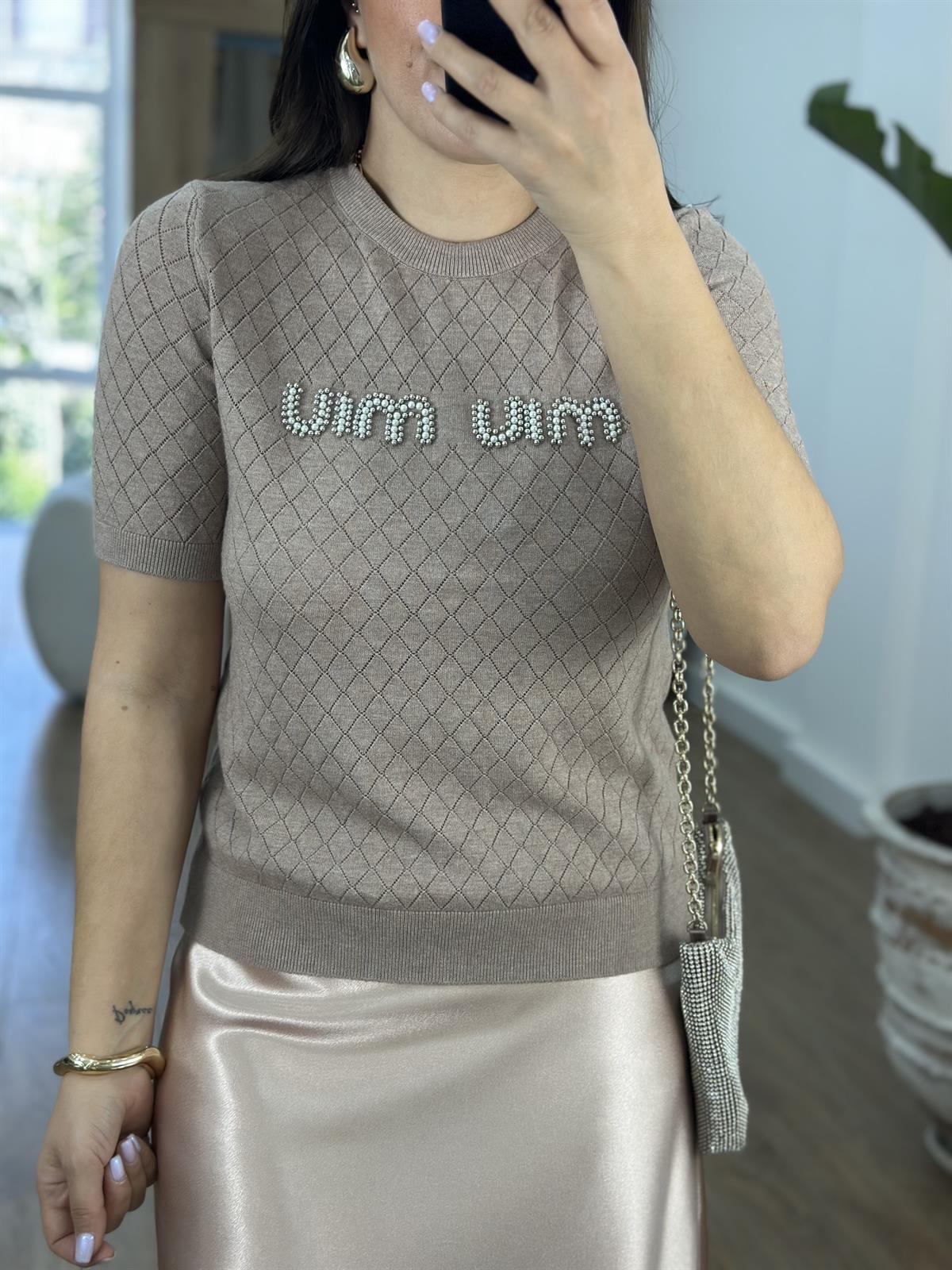 Orjinal Marka İnci Çakımlı Triko-Camel