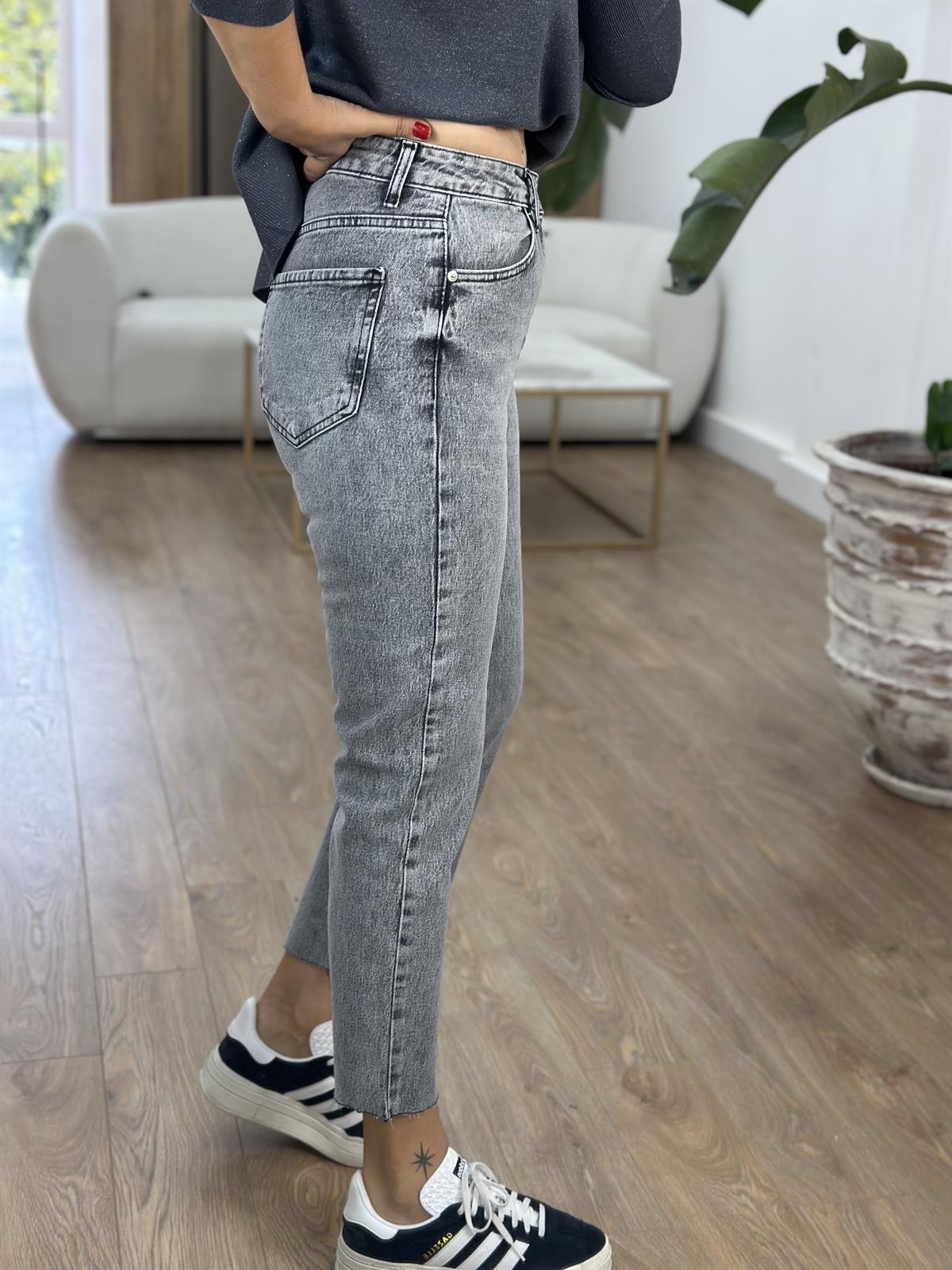 Orjinal Marka Kesik Paça Jean - Gri