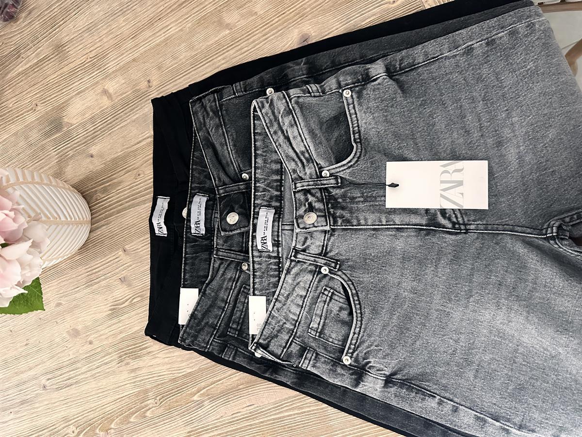 Orjinal Marka Kesik Paça Jean - Gri