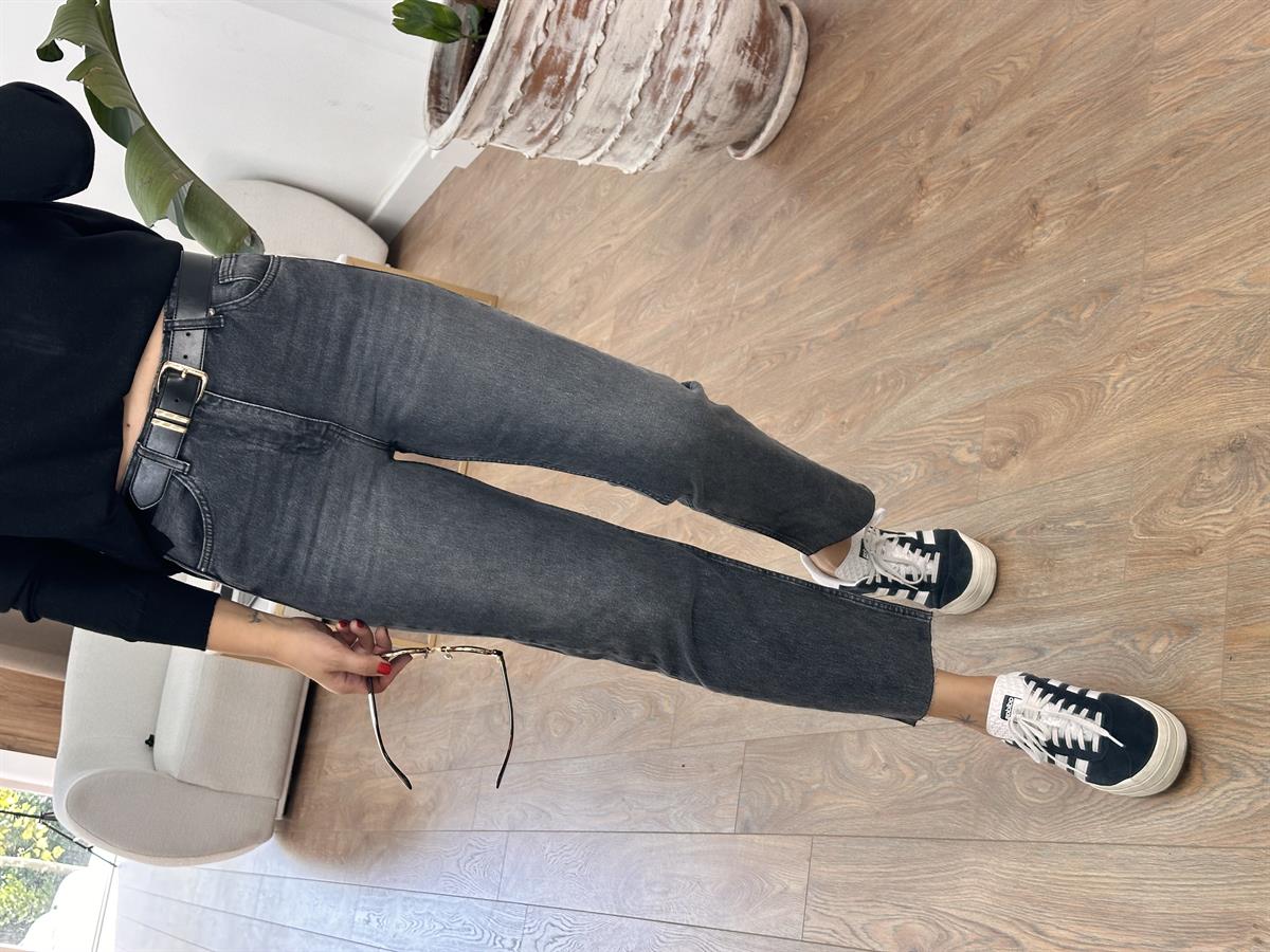 Orjinal Marka Kesik Paça Jean - Koyu Füme