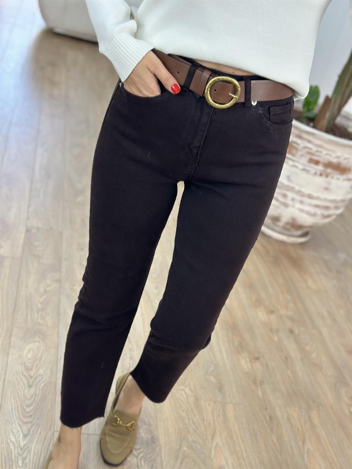 Orjinal Marka Kesik Paça Jean - Acı Kahve