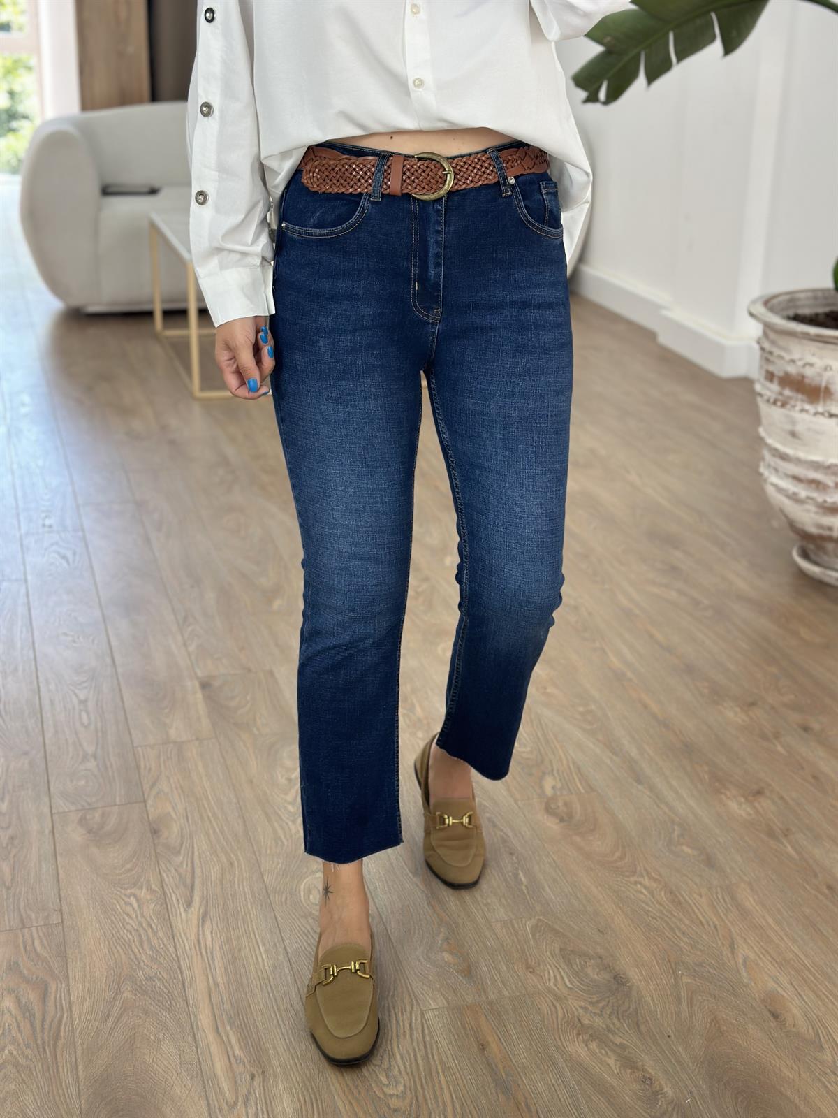 Orjinal Marka Kesik Paça Jean - Lacivert