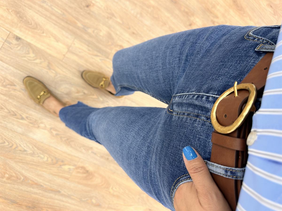 Orjinal Marka Kesik Paça Jean - Mavi