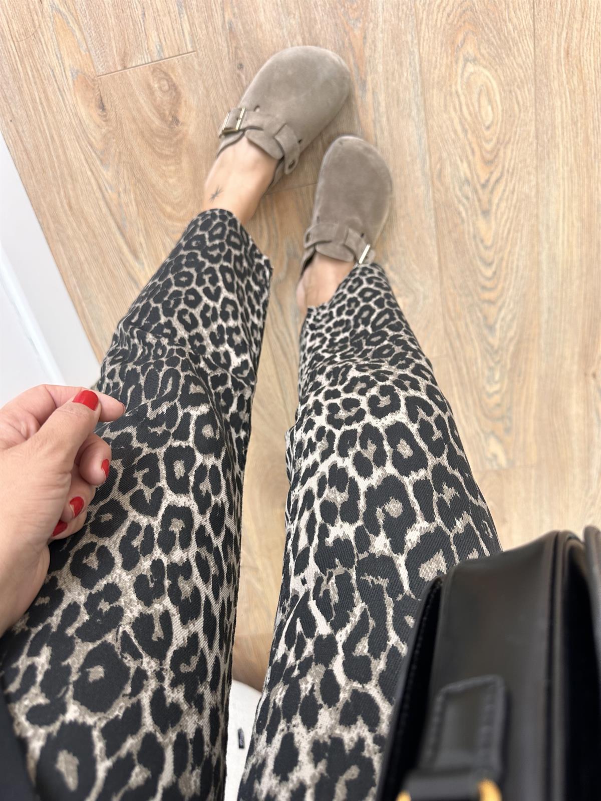 Orjinal Marka Likralı Leopar Jean