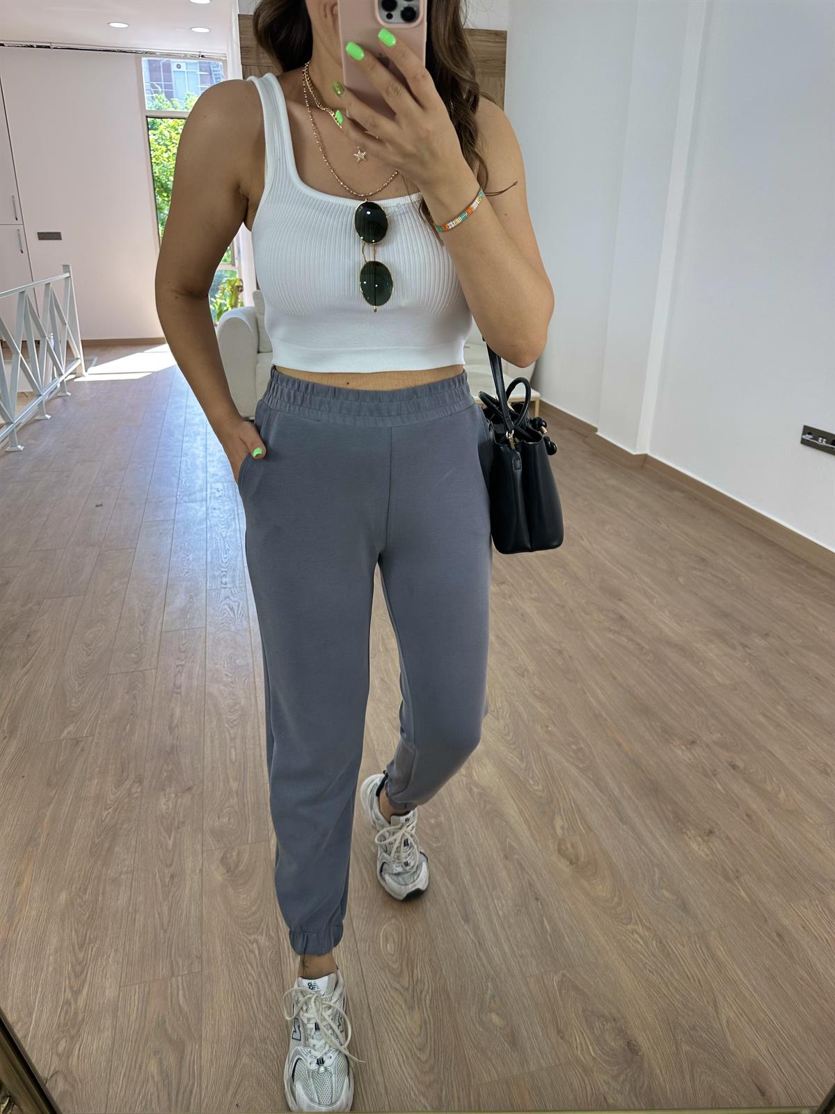 Orjinal Marka Modal Kumaş Eşofman-Gri