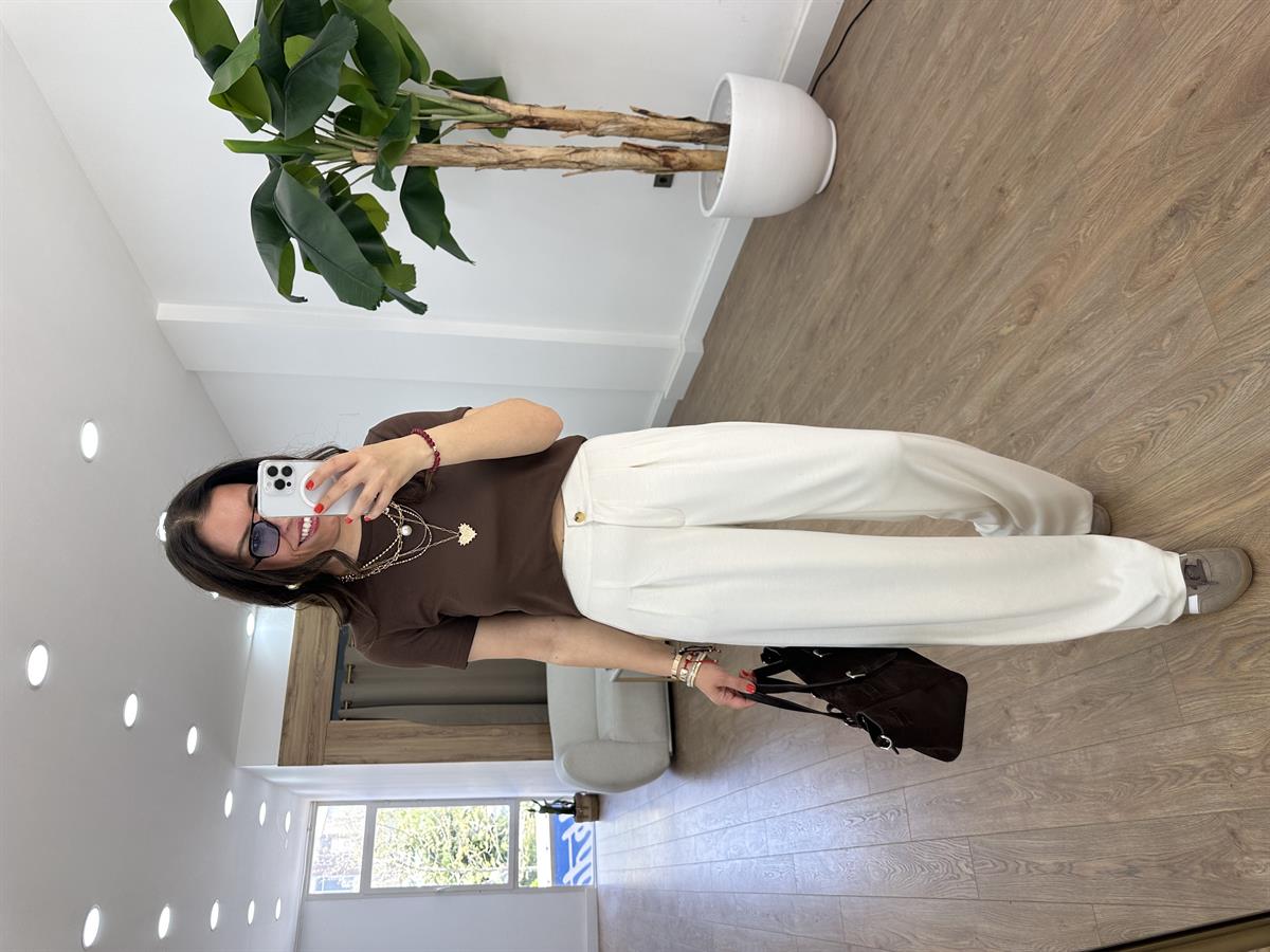 Orjinal Marka Modal Pantolon - Ekru