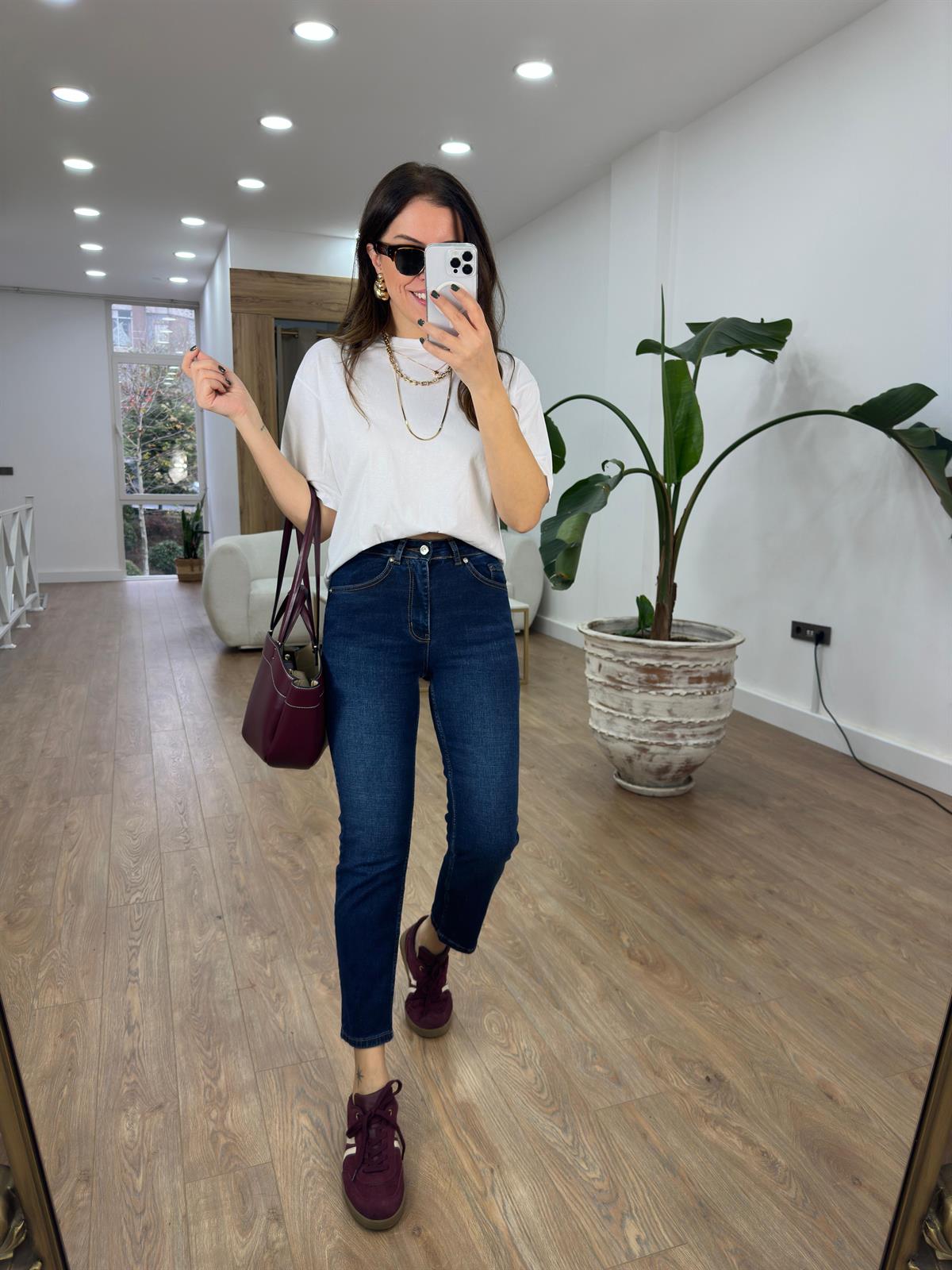 Orjinal Marka Mom Jean - Koyu Lacivert