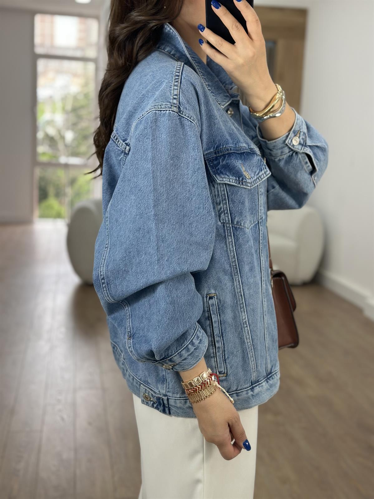 Orjinal Marka Oversize Denim Ceket