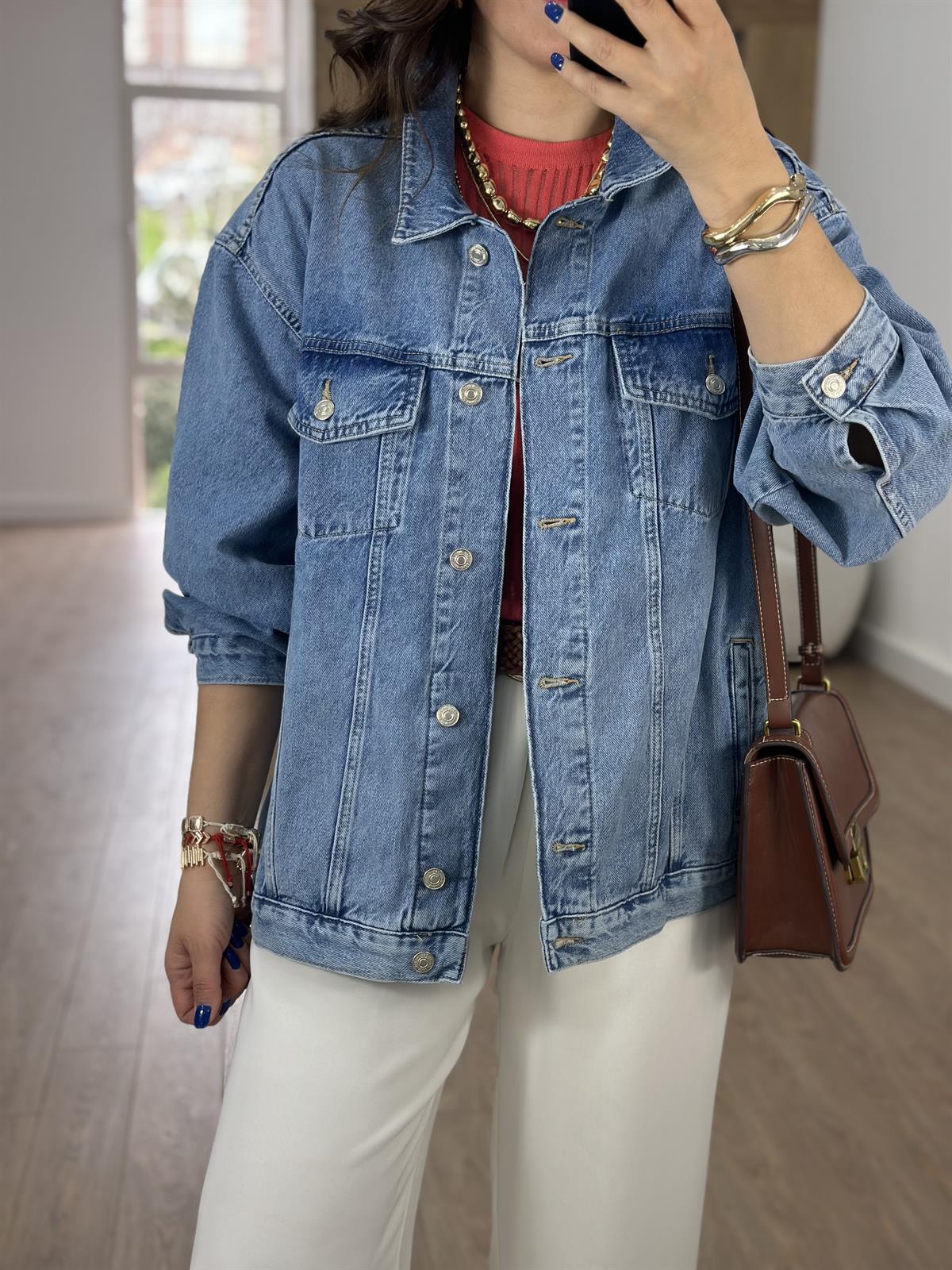 Orjinal Marka Oversize Denim Ceket