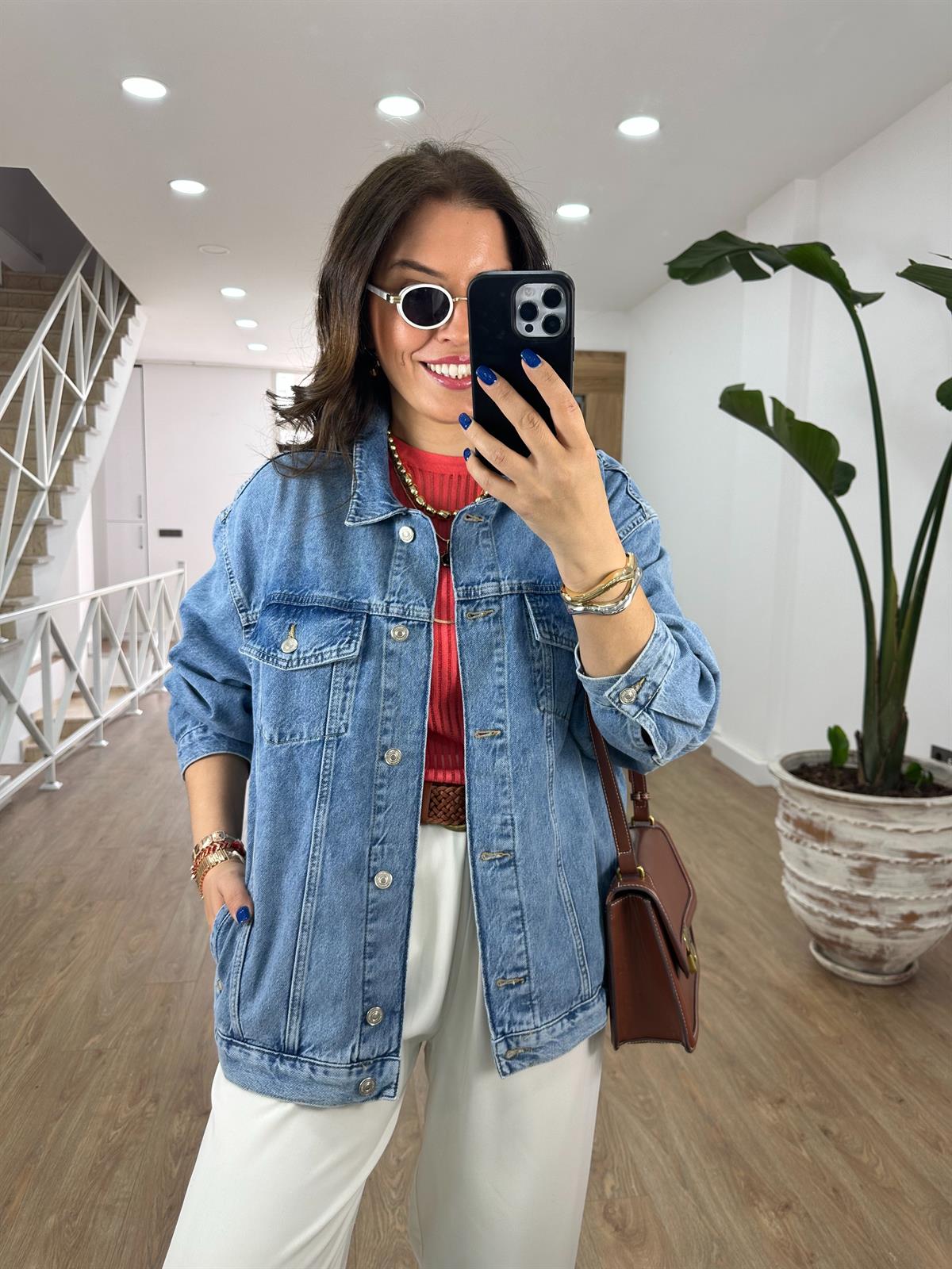 Orjinal Marka Oversize Denim Ceket