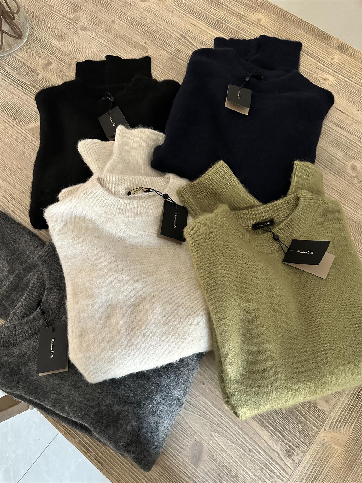 Orjinal Marka Tüylü Basic Kazak-Yağ Yeşili