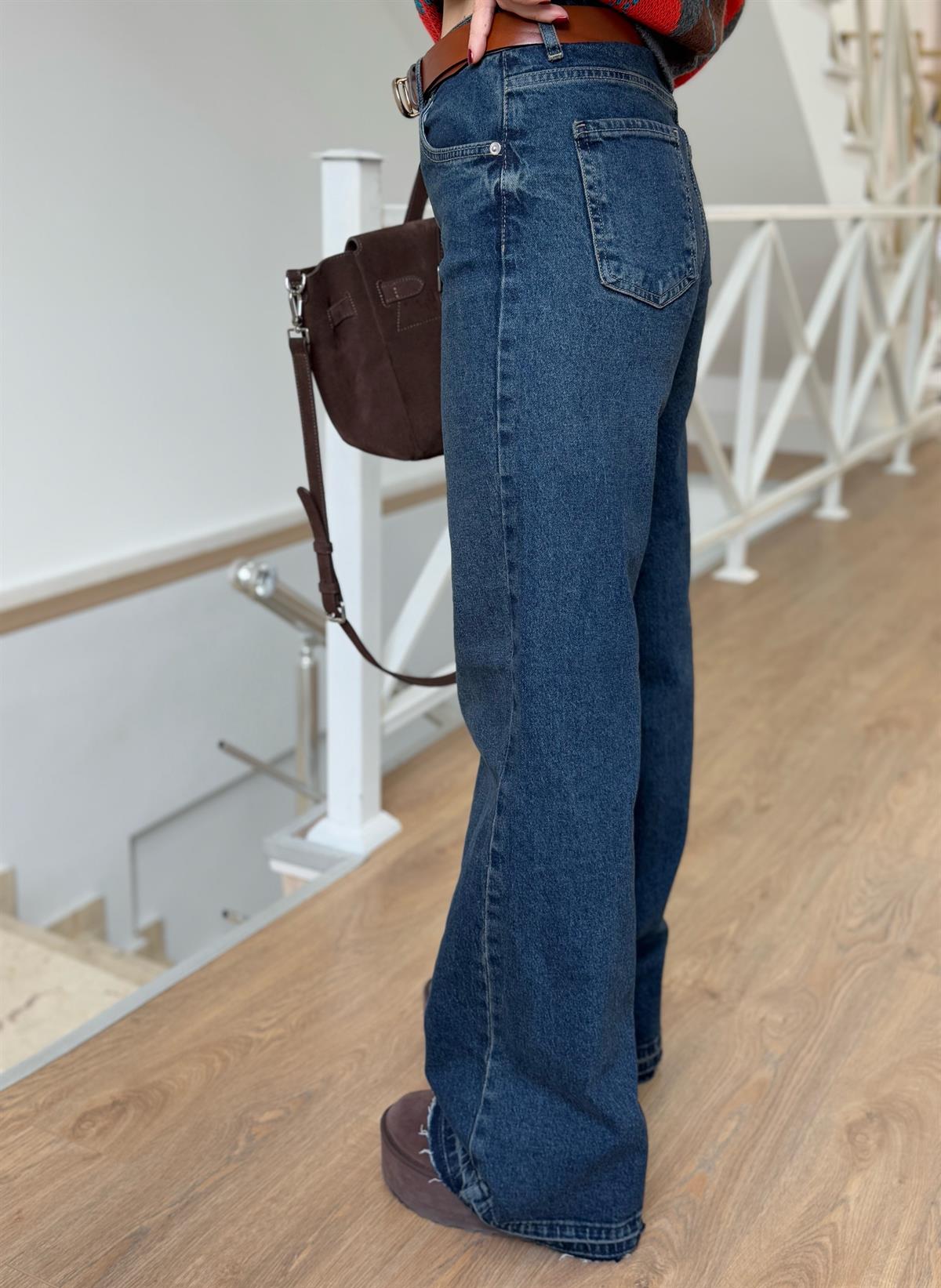 Orjinal Marka Wide Leg Jean - Lacivert