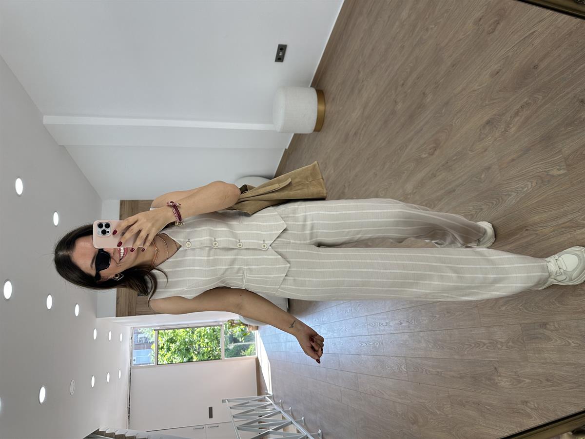 Orjinal Marka  Yelekli KetenTakım-Camel