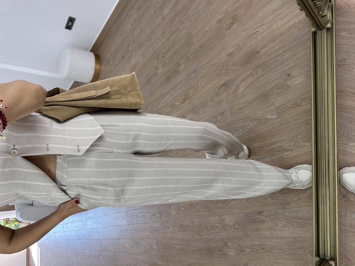 Orjinal Marka  Yelekli KetenTakım-Camel