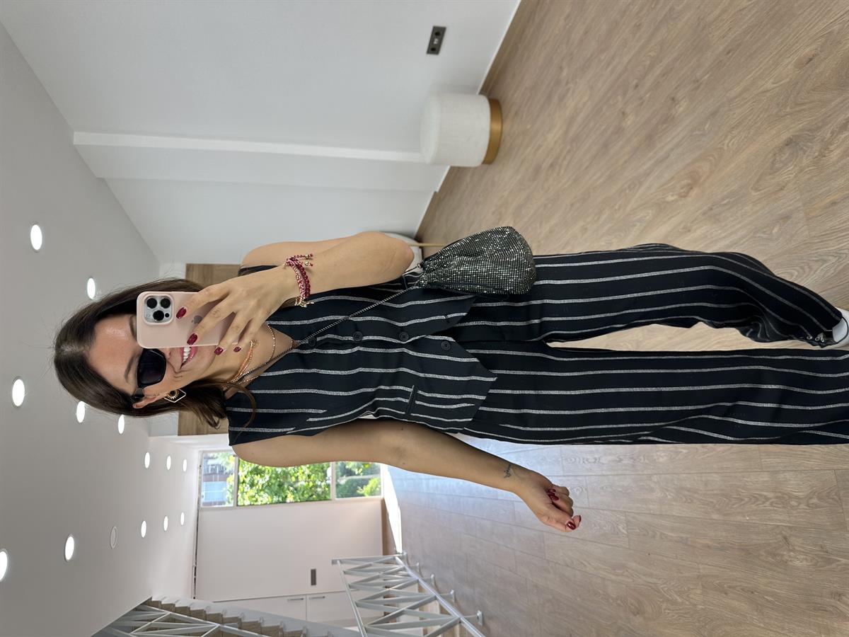 Orjinal Marka  Yelekli KetenTakım-Siyah