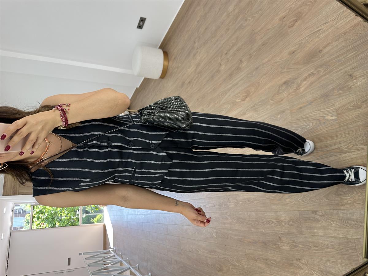 Orjinal Marka  Yelekli KetenTakım-Siyah