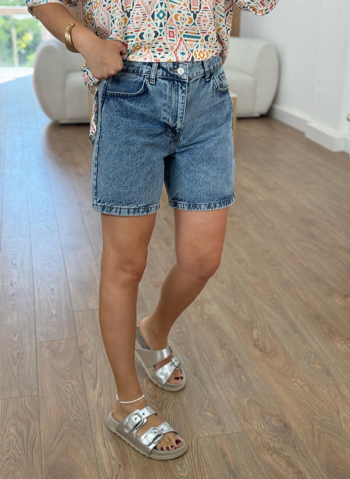 Orta Bel Denim Şort