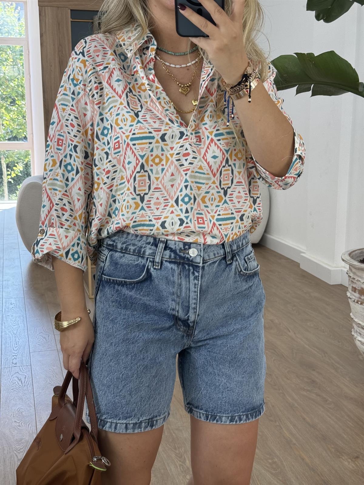 Orta Bel Denim Şort