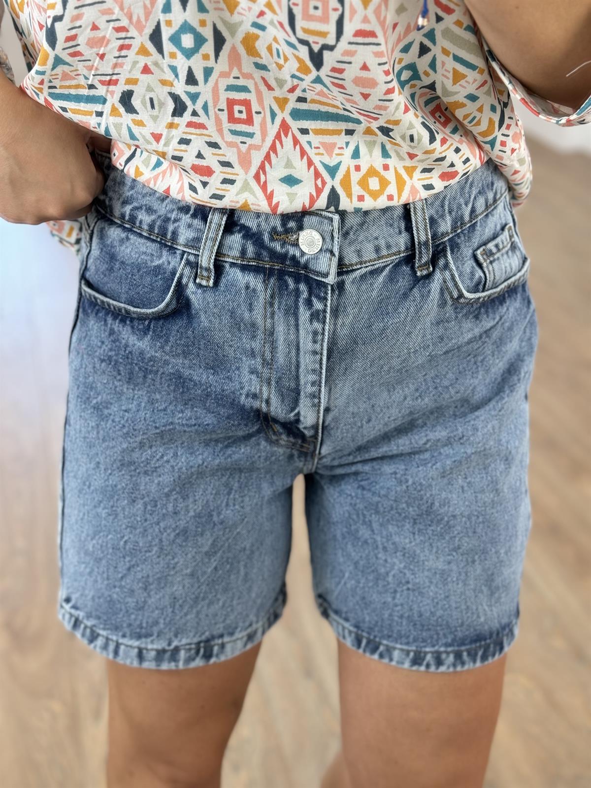 Orta Bel Denim Şort