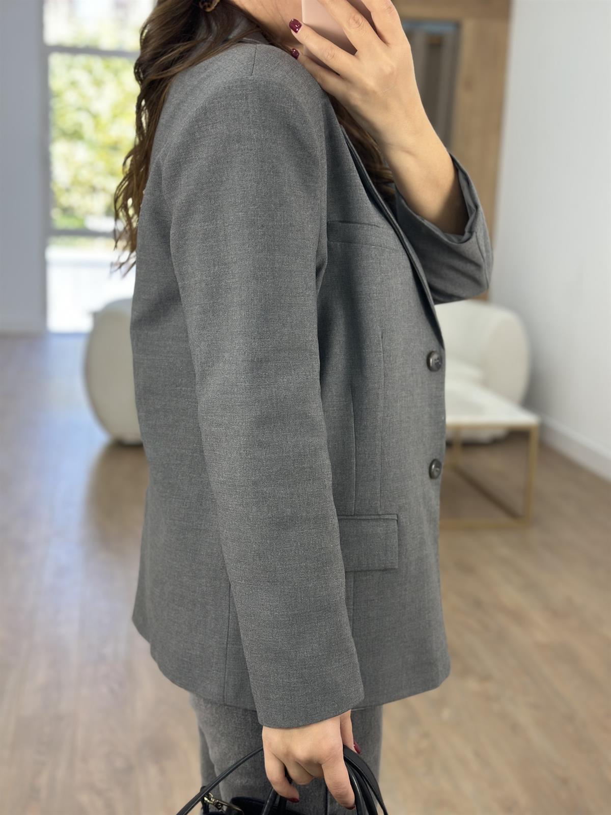 Oversize Blazer Ceket-Gri