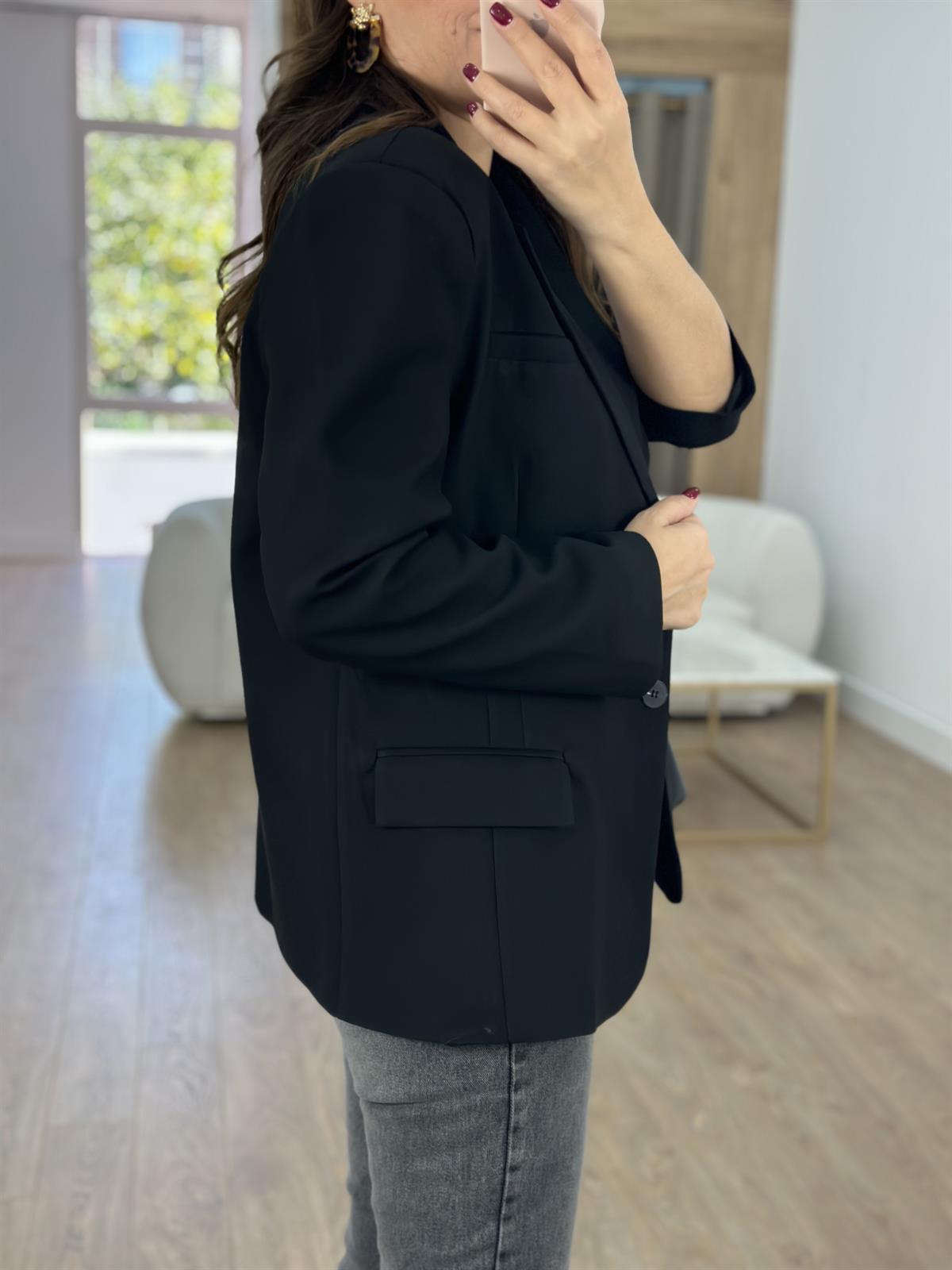 Oversize Blazer Ceket-Siyah