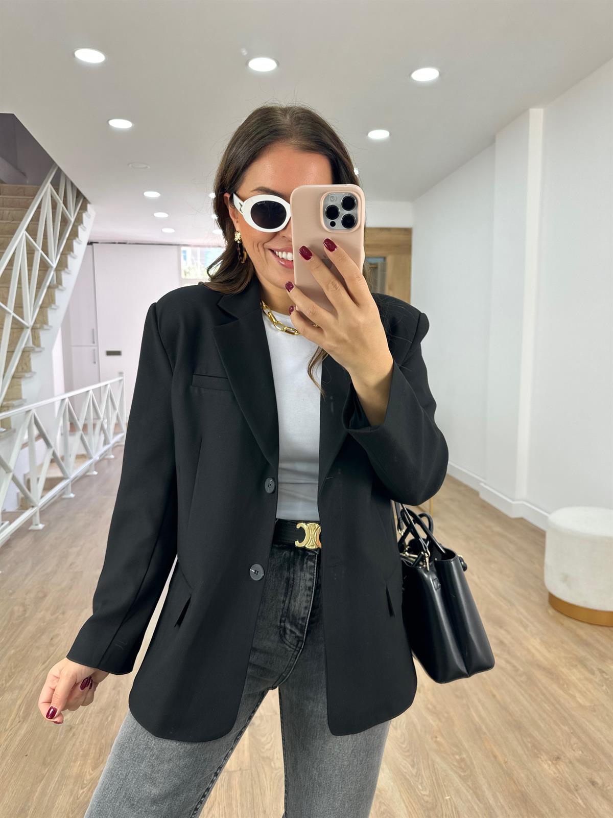 Oversize Blazer Ceket-Siyah