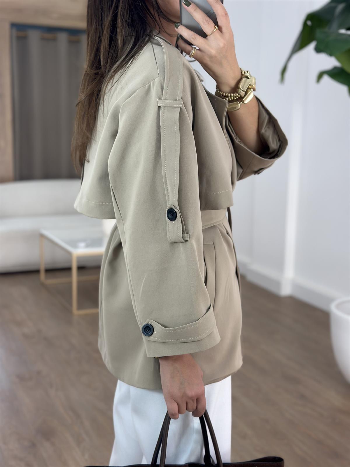 Oversize Düşük Omuz Trençkot - Camel