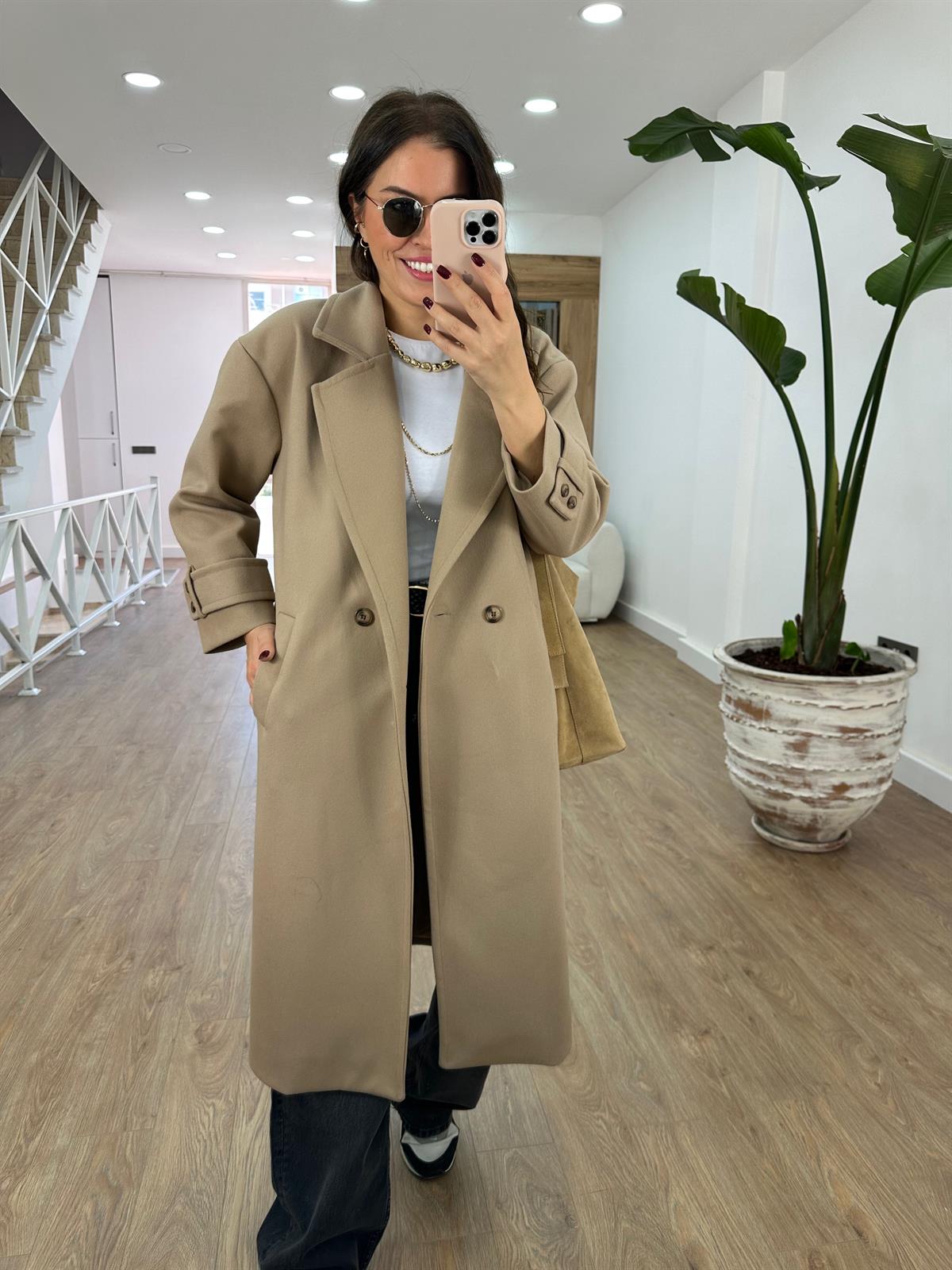 Oversize Kruvaze Kaban-Bej