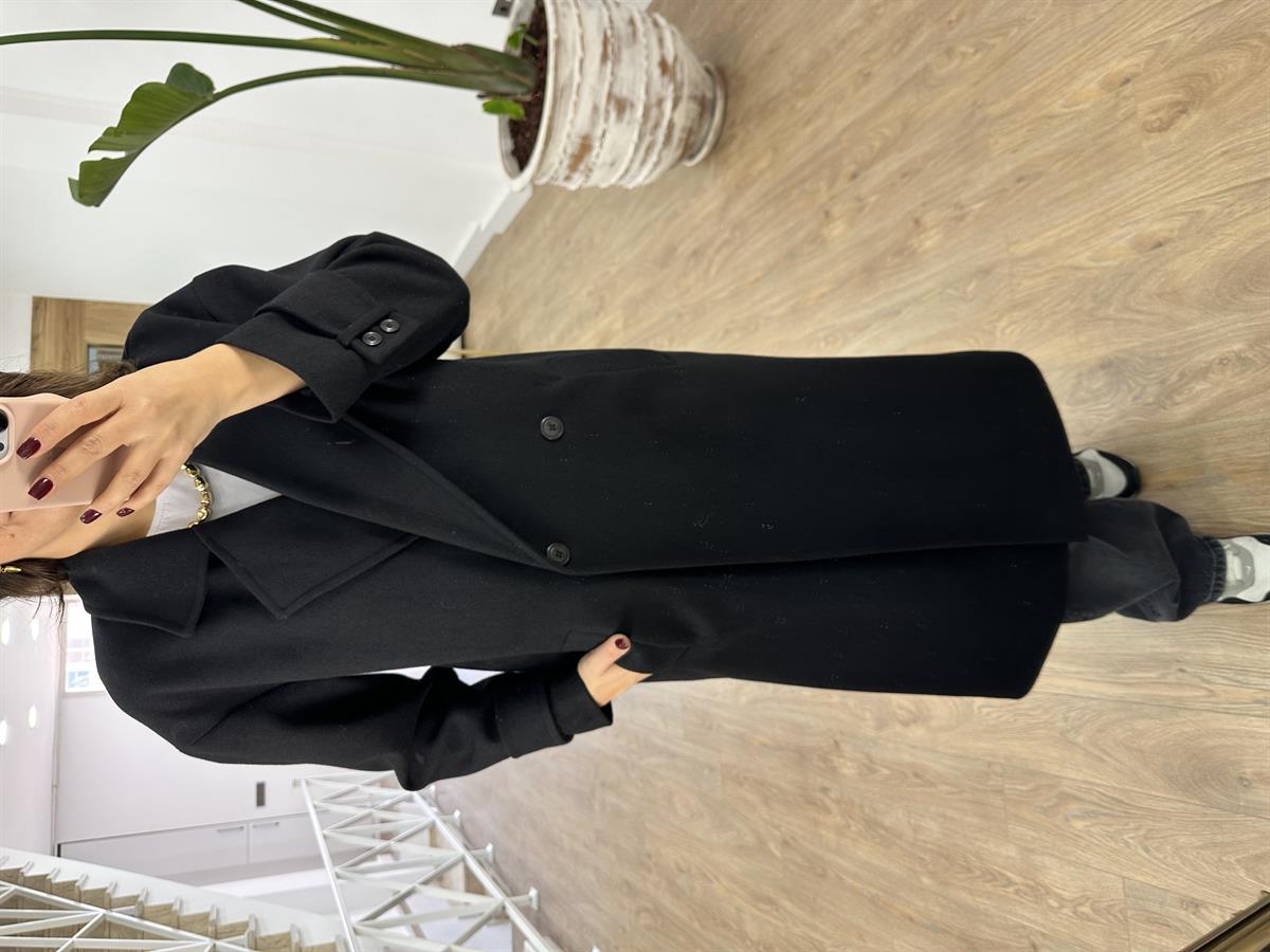 Oversize Kruvaze Kaban-Siyah