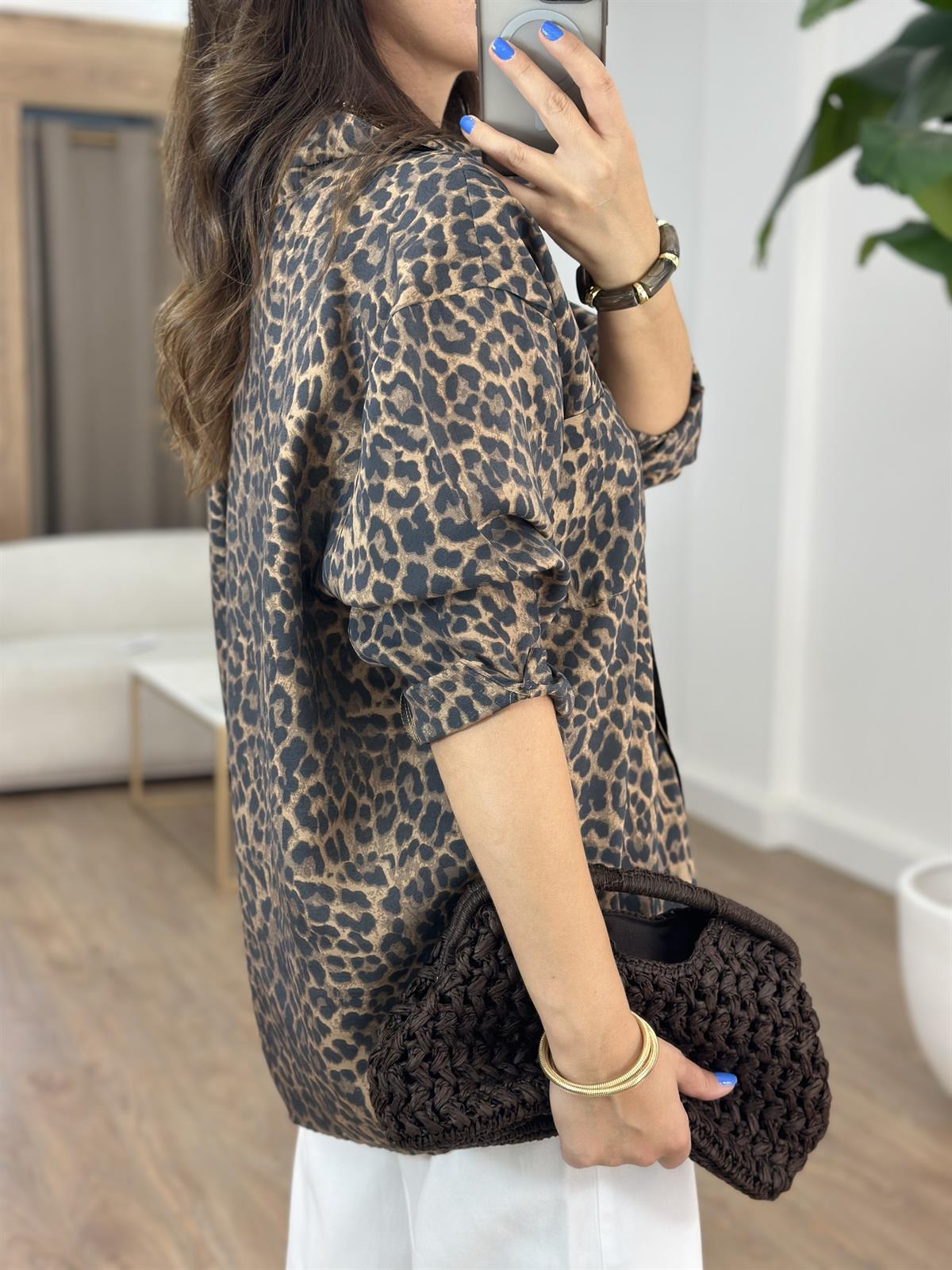 Oversize Leopar Gömlek 