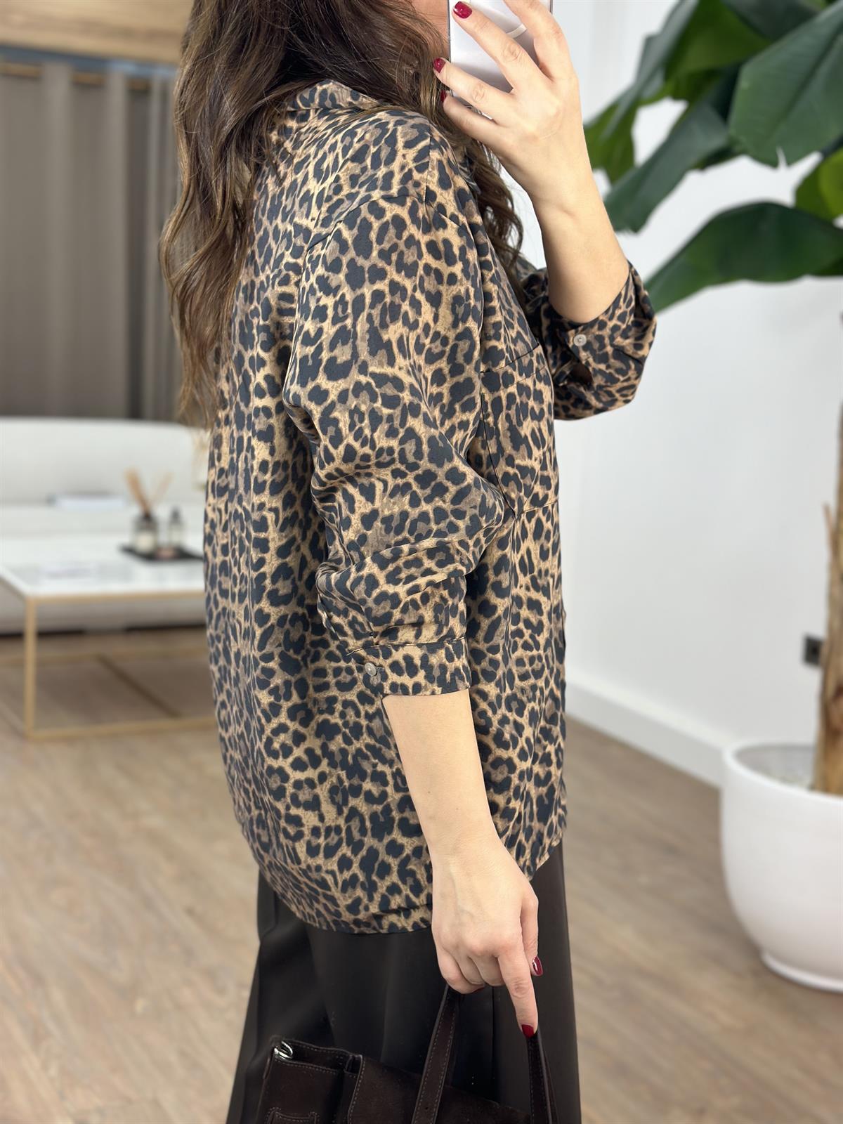 Oversize Leopar Gömlek