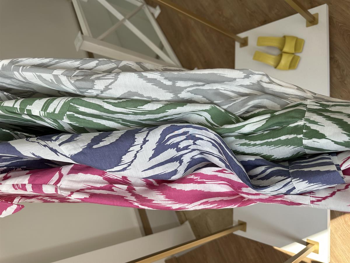 Oversize Renkli Tnsel Gömlek-Mor