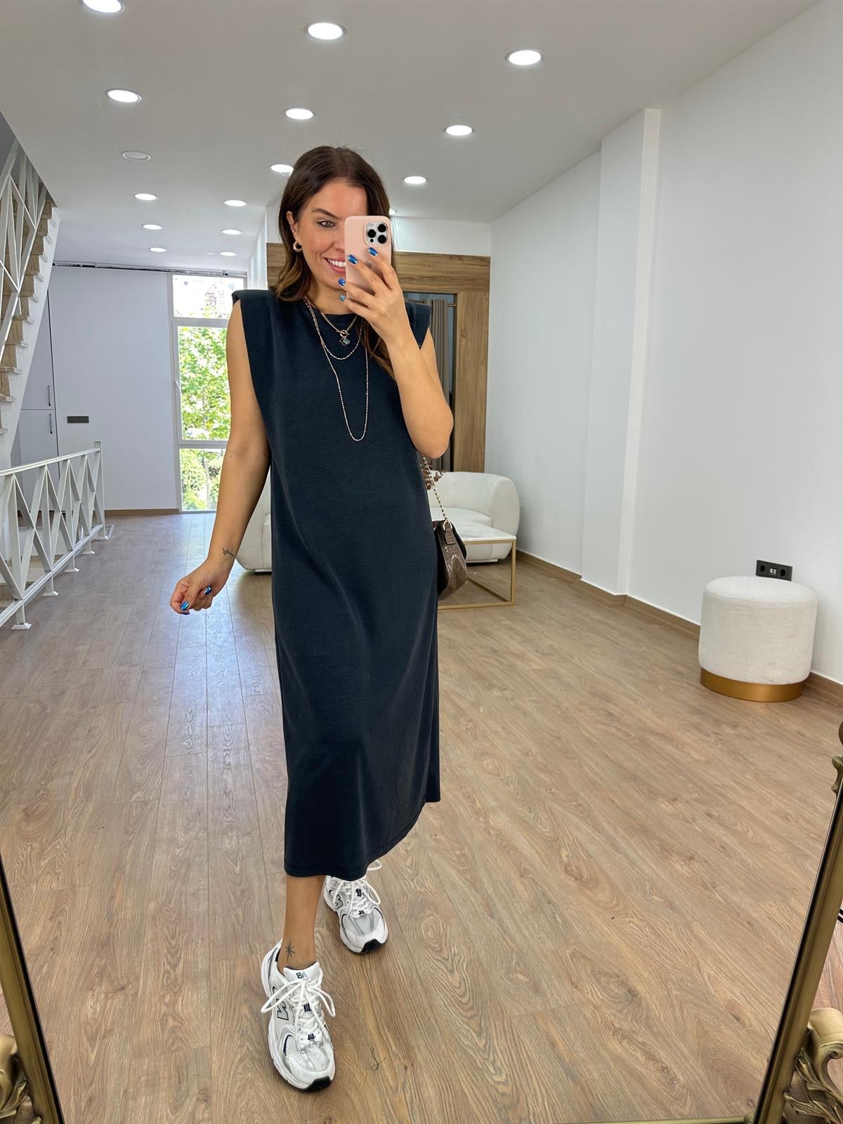 Oysho Kumaş Vatkalı Basic Elbise 