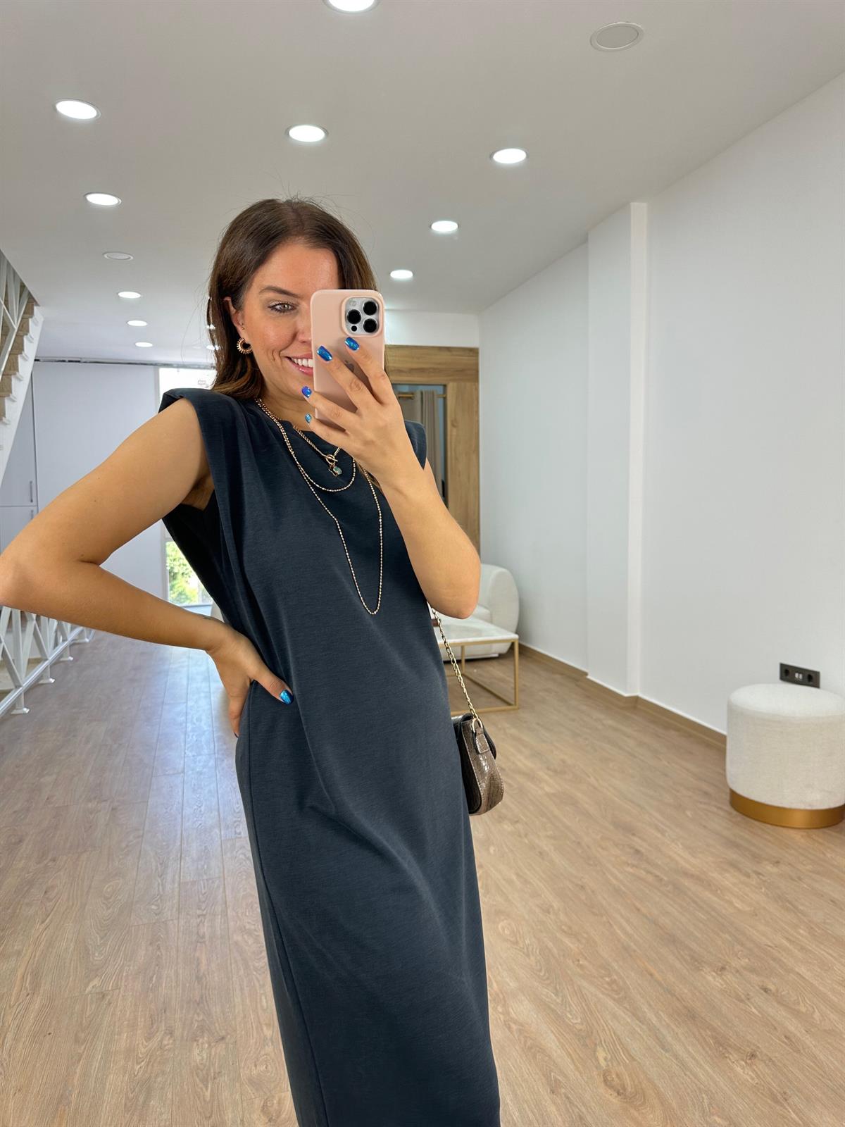 Oysho Kumaş Vatkalı Basic Elbise 