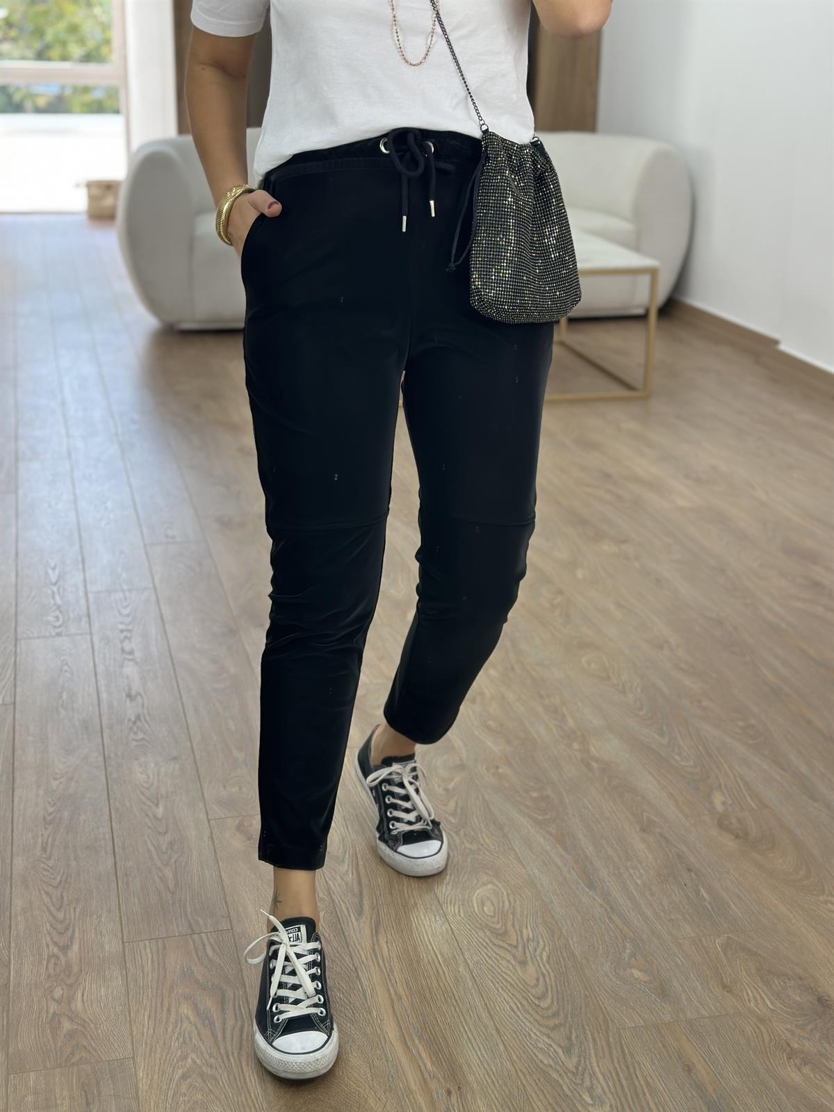 Özel Doku Full Likralı İçerisi Şardonlu Pantolon-Siyah